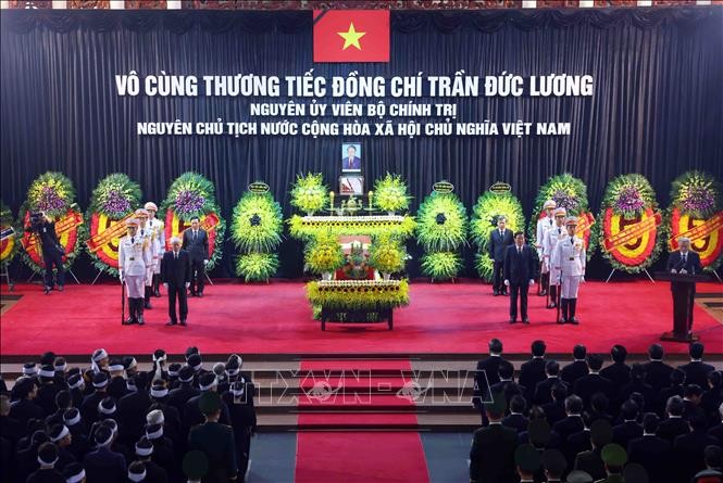 Lễ truy điệu nguy&ecirc;n Chủ tịch nước Trần Đức Lương. Ảnh: TTXVN